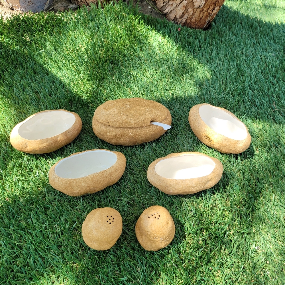 Vintage Enesco Japan Ceramic Baked Potato Serving Set